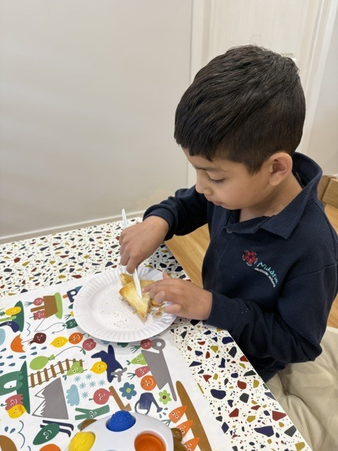 Cutting Toast with Knife